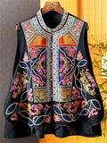 Women's Ethnic Style Embroidery Patchwork Sleeveless Jacket