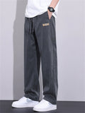 Men's Autumn Spring Casual Loose Straight Fit Tencel Denim Pants