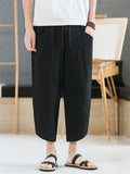 Men's Comfy Cotton Linen Cropped Pants for Summer