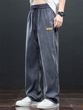 Men's Vintage Lyocell Denim Style Loose Fit Drawstring Straight Pants