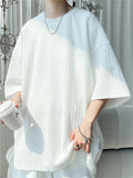 Summer Casual Solid color Loose Half Sleeve T-Shirt for Men