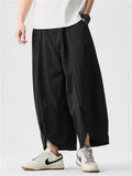 Summer Men's Loose Comfy Wide Leg Cropped Pants