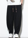 Men's Chinese Style Summer Casual Loose Fit Harem Jogger Pants