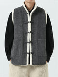 Men's Chinese Style Tang Suit Fleece Corduroy Vest