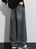Men's Fashion Streetwear Loose Straight Denim Scimitar Pants