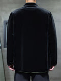 Men's Retro Chinese Style Autumn Velvet Contrast Trim TangSuit Jackets