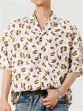 Men's Holiday Style Print Casual Lapel Short Sleeve Shirts