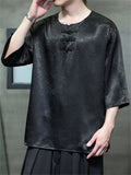 Men's Summer Chinese Style Cool Casual Half Sleeve Shirts