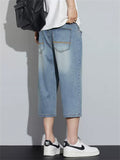Men's Stylish Comfy Drawstring Capri Cropped Jeans
