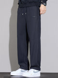 Men's Soft Comfortable Cotton Blend Loose Straight Leg Casual Pants