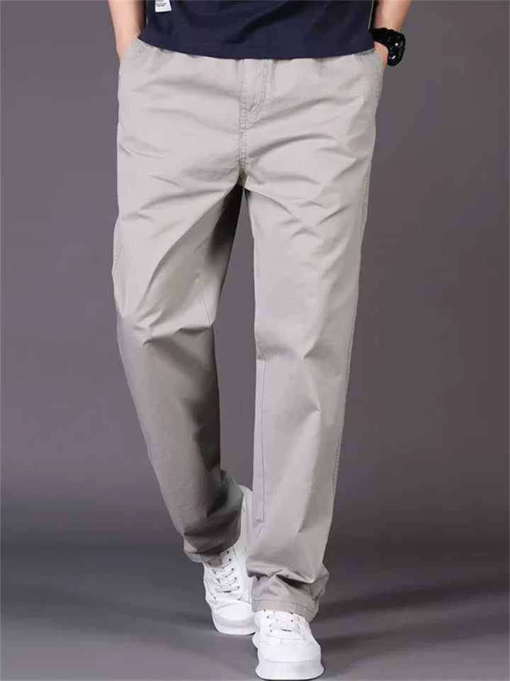 Skin Friendly Comfort Plus Size Cotton Pants for Middle Aged Mens