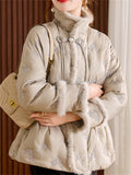 Winter Chinese Style Women's Stand Collar Short Down Coats