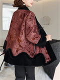 Chinese Style Winter Mink Fur Patchwork Print Coat for Women