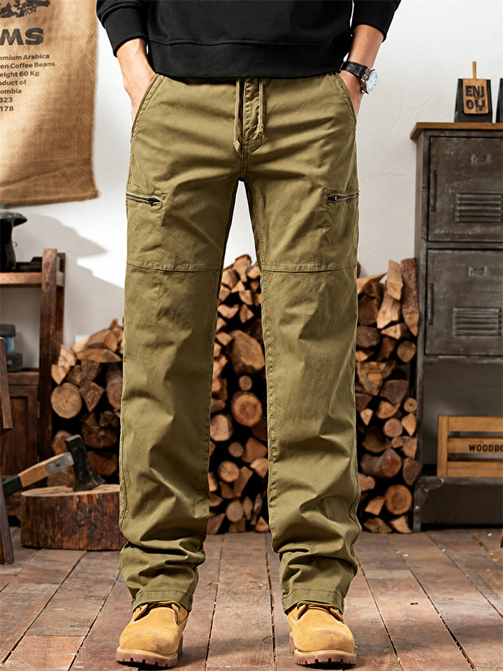 Men's Cozy Elastic Waist Casual Cargo Pants