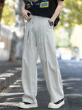 Men's Comfy Breathable Summer Linen Blend Loose Fit Straight Pants