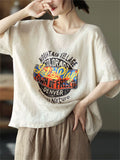 Summer Loose Casual Let's Play Print T-Shirt for Women