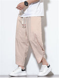 Men's Summer Comfy Casual Plaid Harem Capri Pants