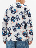 Men's Autumn Cartoon Loong Print Stand Collar Tangsuit Cardigan Jackets