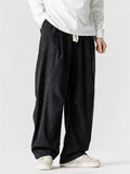 Japanese Style Autumn Loose-Fit Pants for Men with Elastic Waist