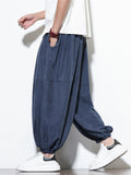 Men's Chinese Style Lightweight Baggy Harem Jogger Pants