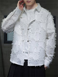 Chinese Style Jacquard Lapel Long Sleeve Shirts for Men