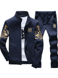 Men's Kpop Style Zip Up Sports Tracksuit Sets