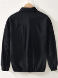 Retro Men's Cotton Solid Color Casual Pockets Long Sleeve Shirts
