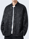 Chinese Style Cotton Blend Spring Autumn‌ Paisley Jacquard Jacket for Men