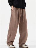 Mens Baggy Wide Leg Streetwear Loose Casual Drawstring Pants