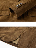 Men’s Classic Notched Lapel Collar Corduroy Blazer