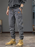 Men's Cool Vintage Regular Fit Patchwork Cargo Jogger Pants