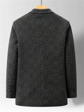 ‌Warm Thermal Lined Single Breasted Blazer Jackets for Mid-aged Men