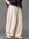 Mens Cotton Japanese Style Loose Wide Leg Harem Pants