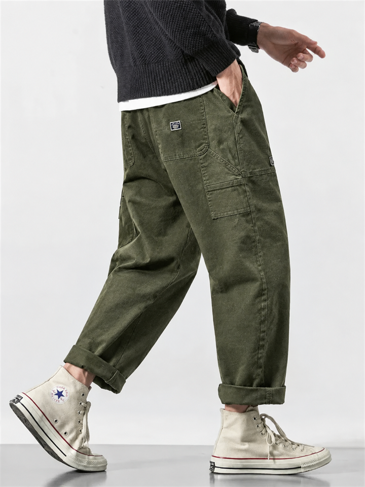 Men's Amekaji Vintage Style Utility Straight Cargo Pants
