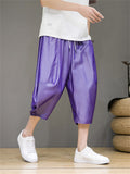 Men's Simple Thin Summer Smooth Cropped Pants