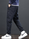 Mens Slim Fit Twill Drawstring Tapered Joggers Pants