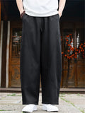 Men Japanese Streetwear Casual Wide Leg Baggy Pants
