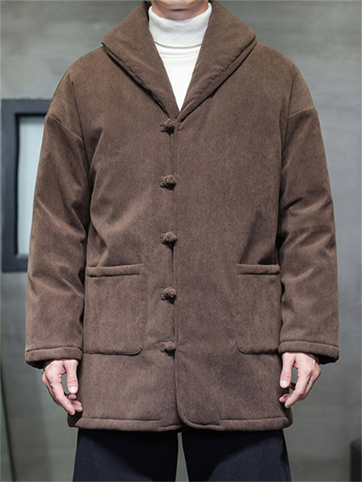 Men's Vintage Corduroy Warm Chinese Style Cotton-padded Coats