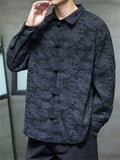 Men's Autumn Vintage Chinese Style Printed Frog Button Tangsuit Shirts
