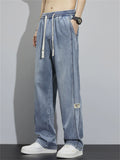 Men's Summer Vintage Steetwear Loose Fit Drawstring Denim Pants
