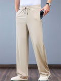 Men's Ice Silk Drawstring Quick Dry Breathable Straight Leg Casual Pants