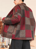 Vintage Asain Style Color Block Lace Up Cotton Jacket for Men
