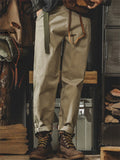 Men Vintage Straight Leg Cotton Twill Chino Work Pants