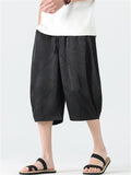 Men's Summer Cool Casual Print Drawstring Capri Bloomers Pants