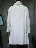 Chinese Style Linen Patchwork Pile Collar Shirts for Men