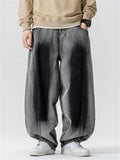 Men's Trendy Hiphop Style Distressed Gradient Wide Leg Jeans