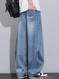 Men's Streetwear Summer Loose Fit Wide Leg Scimitar Denim Pants