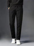 Plus Size Men's Casual Wear Winter Warm Fleece Lined Straight/Jogger Trousers