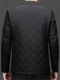 Autumn Retro Middle-aged Men's Thicken Solid Color Lapel Suit Jackets