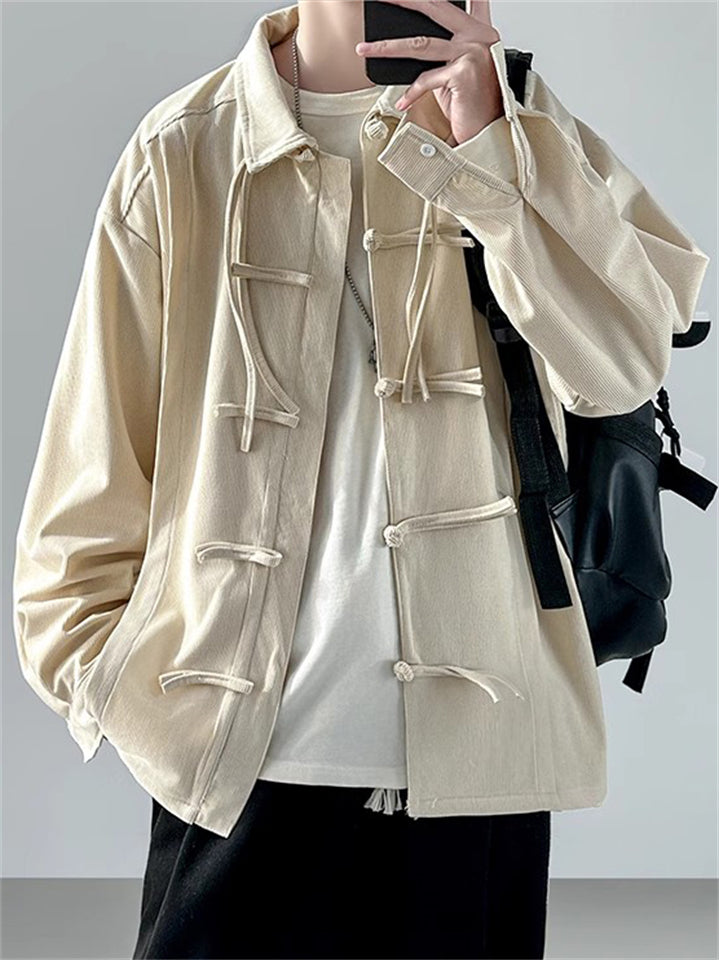 Men's Solid Color Long Sleeve Lapel Tang Suit Jacket